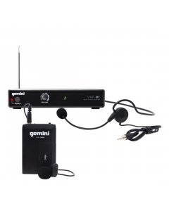 Sistema de Microfone Headset e Lapela Sem Fio Gemini VHF-01HL